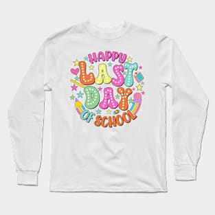 Happy Last Day Of School Dalmatian Dots Testing Day Teacher Long Sleeve T-Shirt